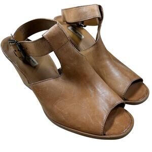 Paul Green Madonna Ankle Strap Sandal Brown Leather Women's Size 6.5 (US 9) NWOB